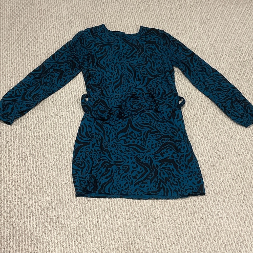 APRICOT Teal and Black Animal Print Dress